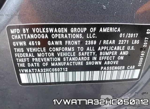 1VWAT7A32HC050712 фото 10