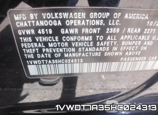 1VWDT7A35HC024313 фото 10