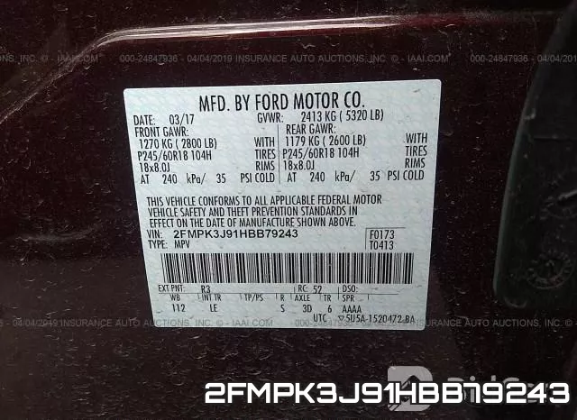 2FMPK3J91HBB79243 фото 10