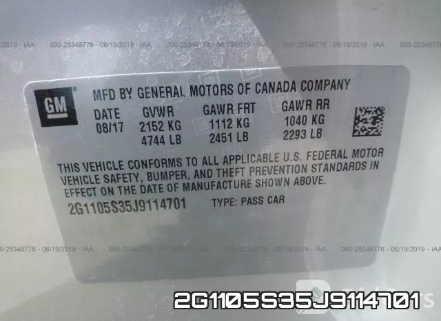 2G1105S35J9114701 фото 10