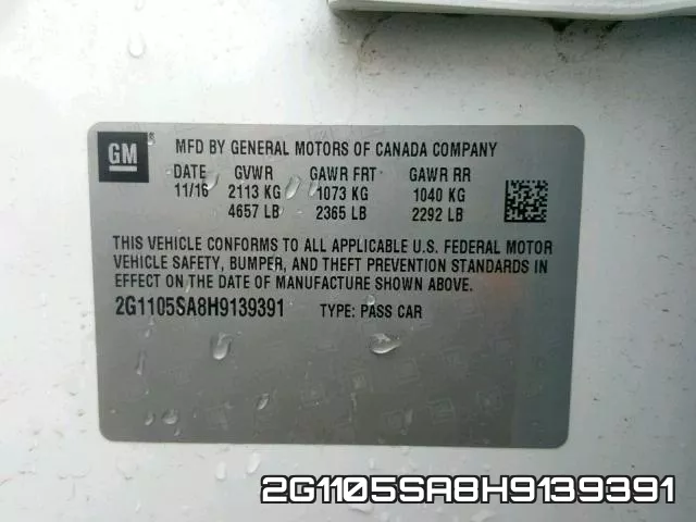 2G1105SA8H9139391 фото 2