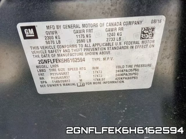 2GNFLFEK6H6162594 фото 2