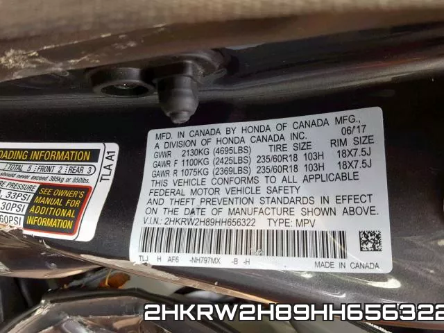 2HKRW2H89HH656322 фото 2