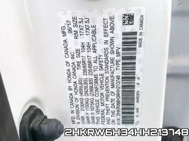 2HKRW6H34HH213748 фото 2