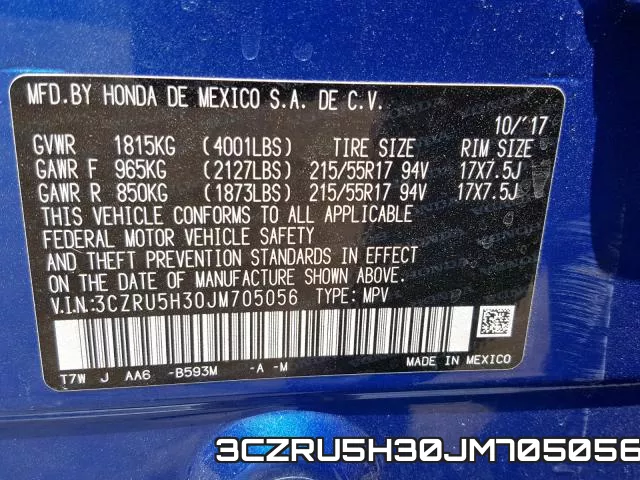 3CZRU5H30JM705056 фото 2