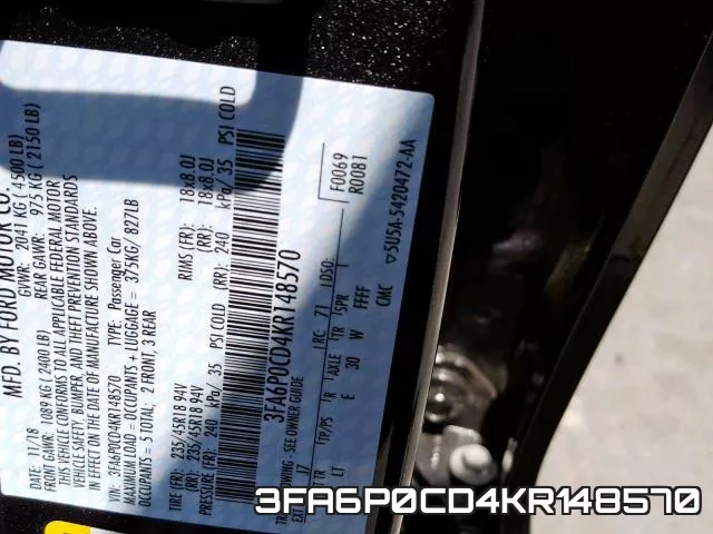 3FA6P0CD4KR148570 фото 2