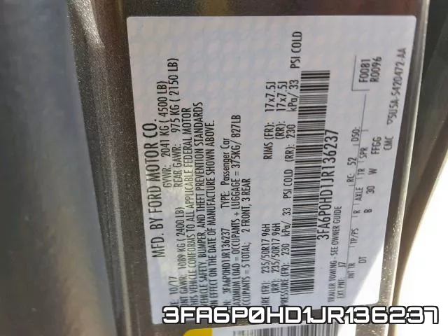 3FA6P0HD1JR136237 фото 2