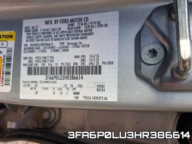 3FA6P0LU3HR386614 фото 2