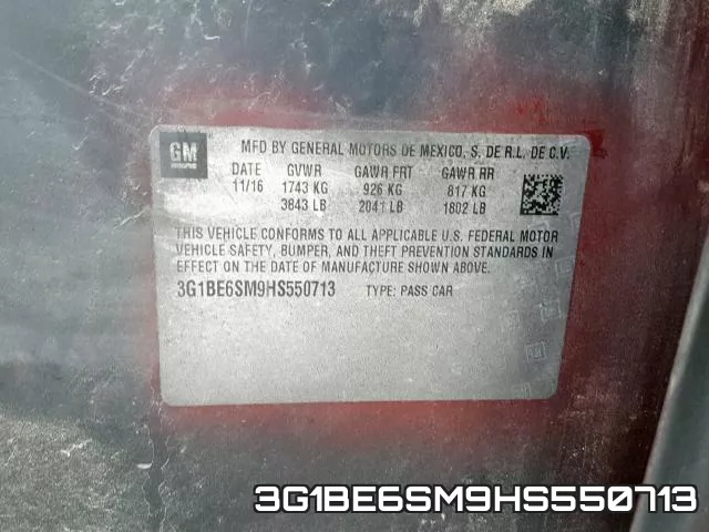 3G1BE6SM9HS550713 фото 2