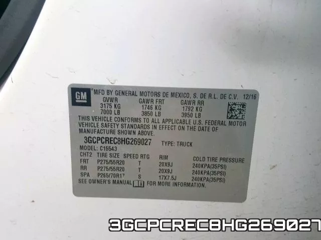 3GCPCREC8HG269027 фото 2