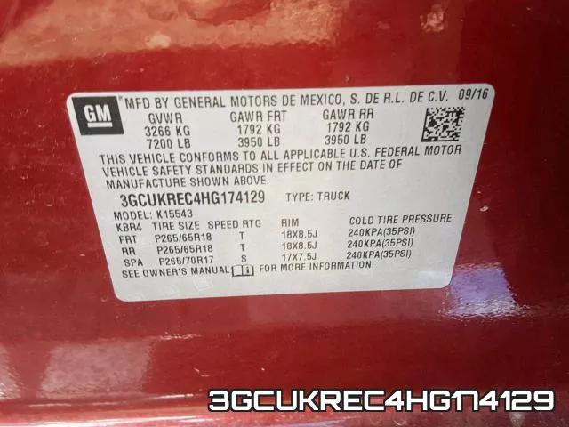 3GCUKREC4HG174129 фото 2