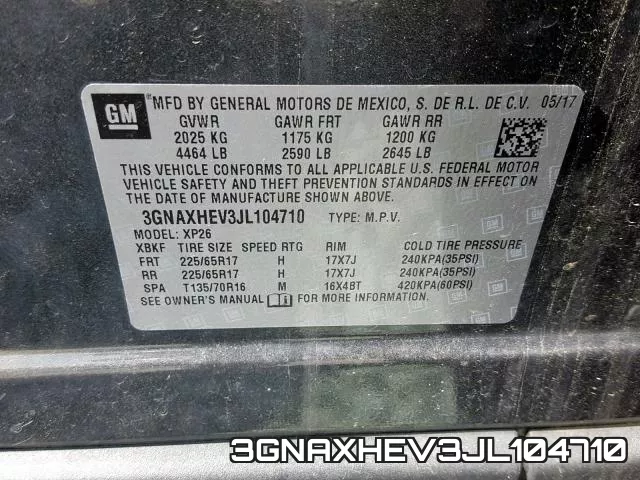 3GNAXHEV3JL104710 фото 2