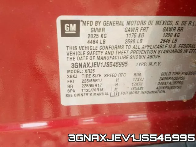 3GNAXJEV1JS546995 фото 2