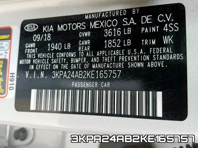3KPA24AB2KE165757 фото 2