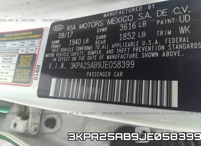 3KPA25AB9JE058399 фото 10