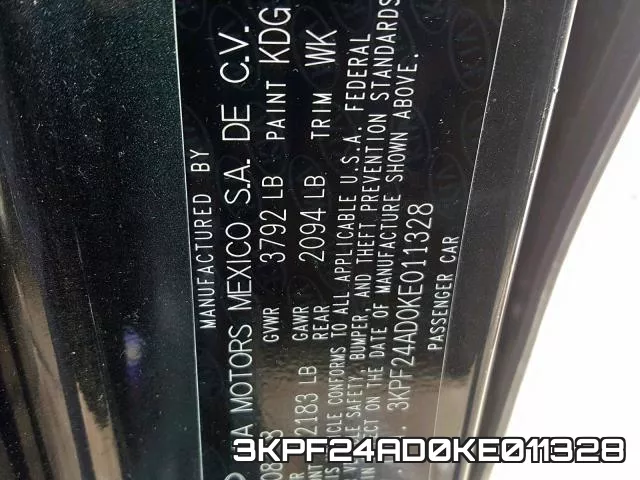 3KPF24AD0KE011328 фото 2