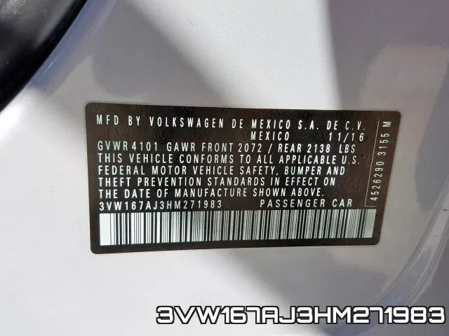 3VW167AJ3HM271983 фото 2