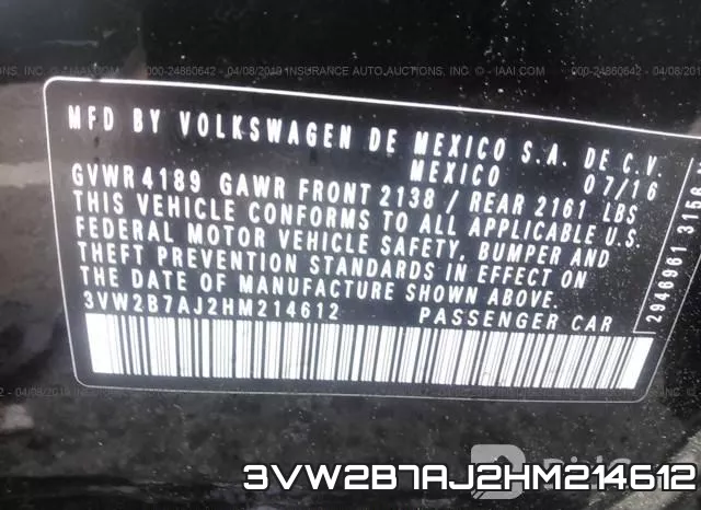 3VW2B7AJ2HM214612 фото 10