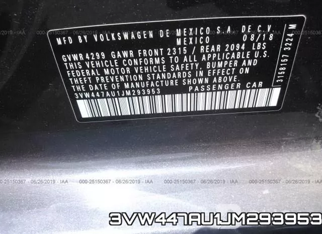 3VW447AU1JM293953 фото 10
