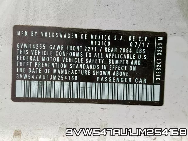 3VW547AU1JM254168 фото 2