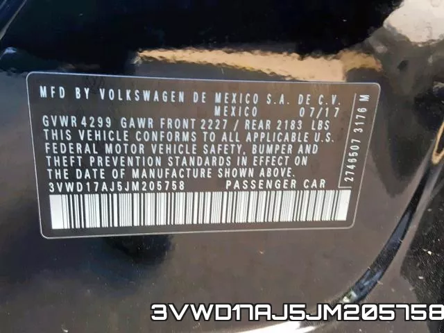 3VWD17AJ5JM205758 фото 2