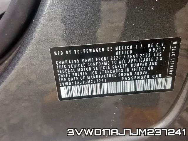 3VWD17AJ7JM237241 фото 2