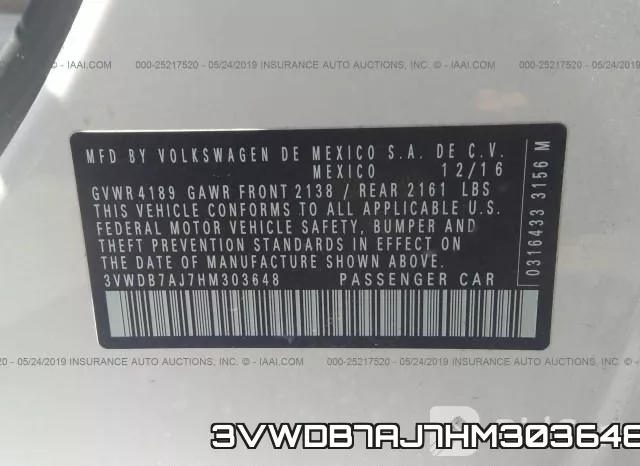 3VWDB7AJ7HM303648 фото 10