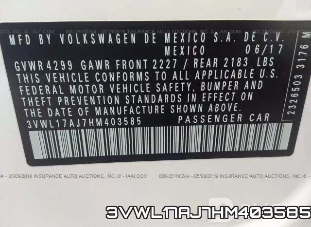 3VWL17AJ7HM403585 фото 10