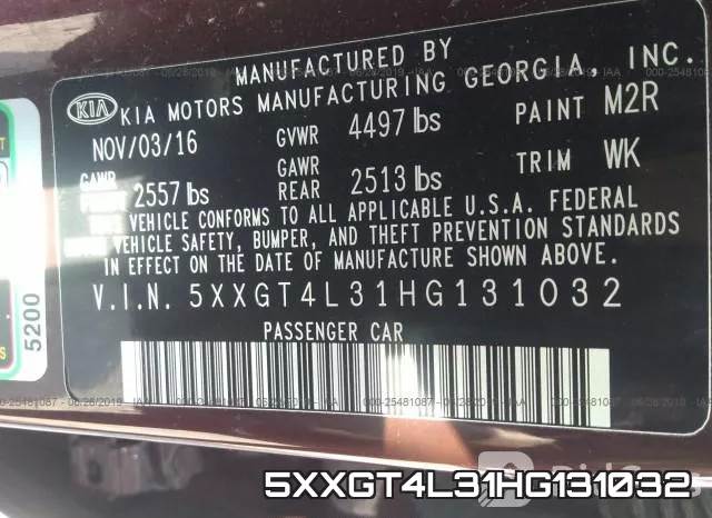 5XXGT4L31HG131032 фото 10