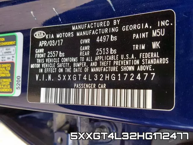 5XXGT4L32HG172477 фото 2