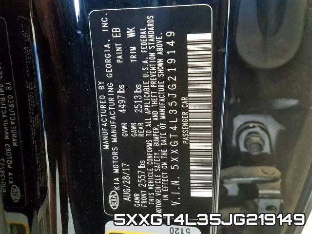 5XXGT4L35JG219149 фото 2