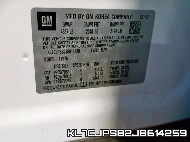 KL7CJPSB2JB614259 фото 2