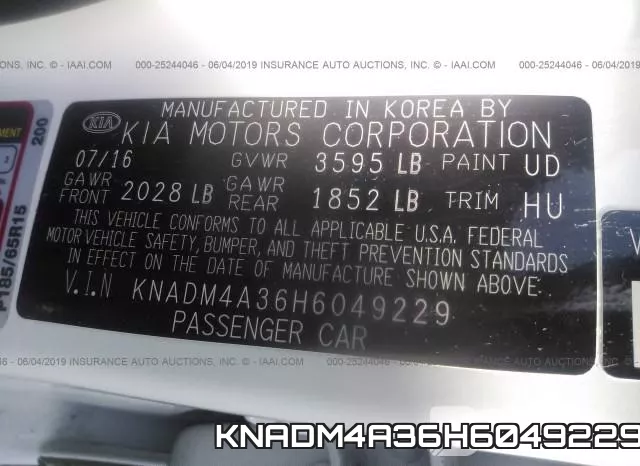 KNADM4A36H6049229 фото 10