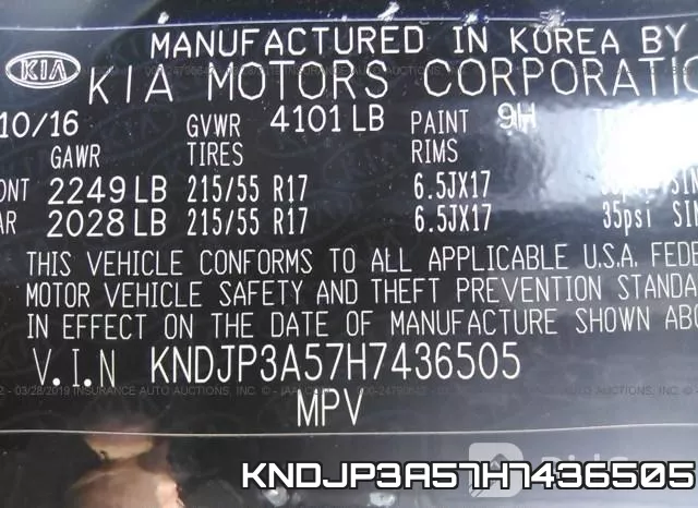 KNDJP3A57H7436505 фото 10