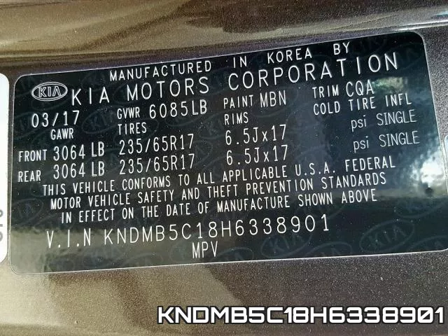 KNDMB5C18H6338901 фото 2