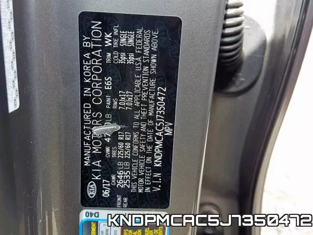 KNDPMCAC5J7350472 фото 2