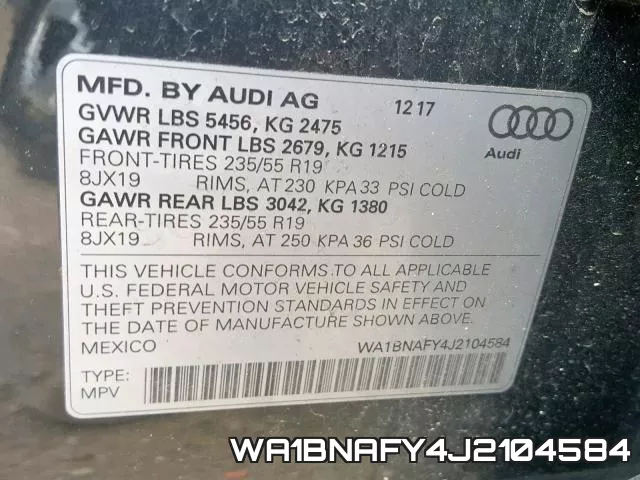 WA1BNAFY4J2104584 фото 2