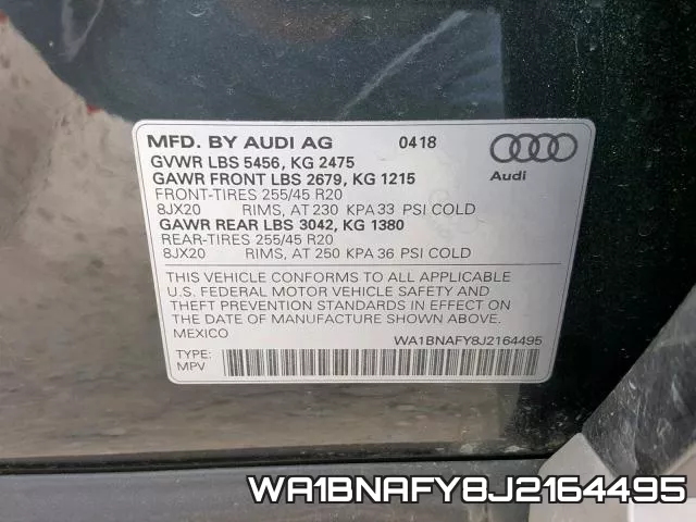 WA1BNAFY8J2164495 фото 2
