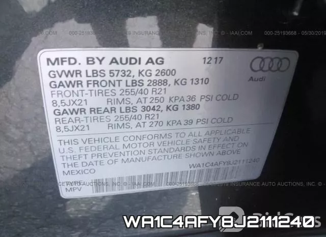 WA1C4AFY8J2111240 фото 10