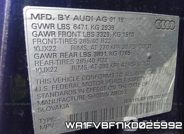 WA1FVBF17KD025992 фото 10
