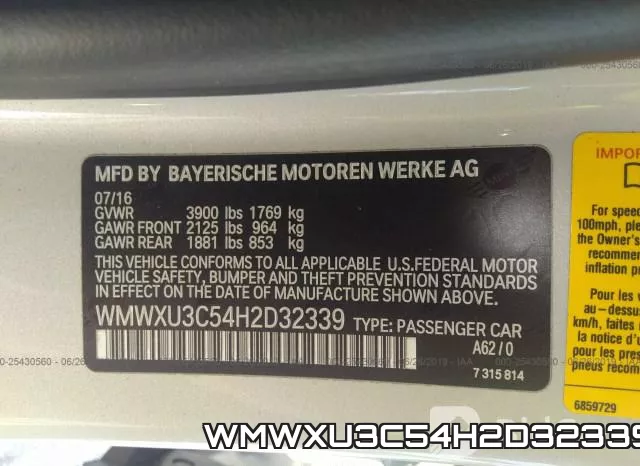WMWXU3C54H2D32339 фото 8