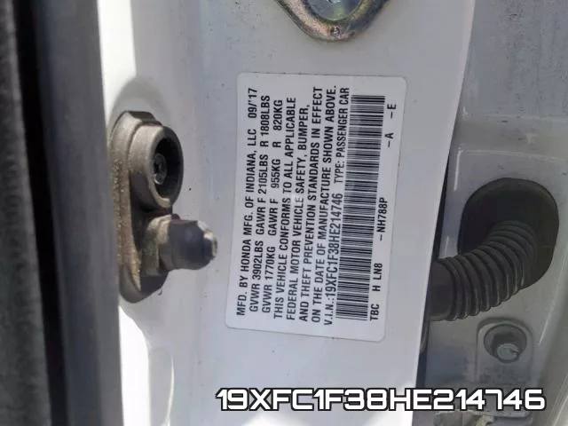 19XFC1F38HE214746 фото 2