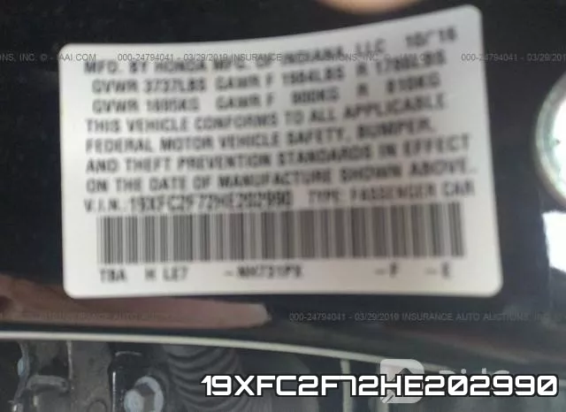 19XFC2F72HE202990 фото 10