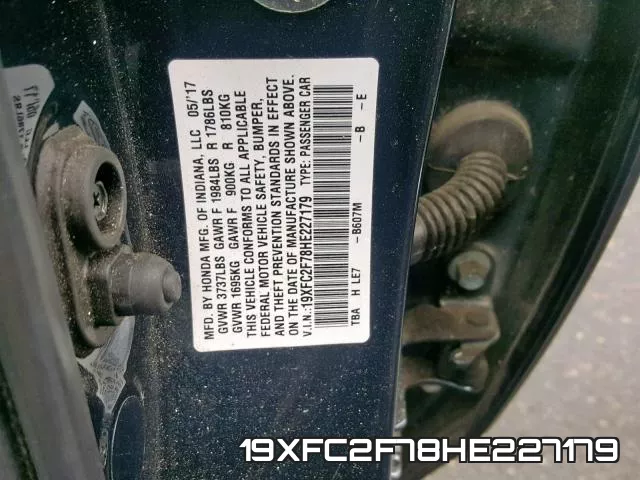 19XFC2F78HE227179 фото 2