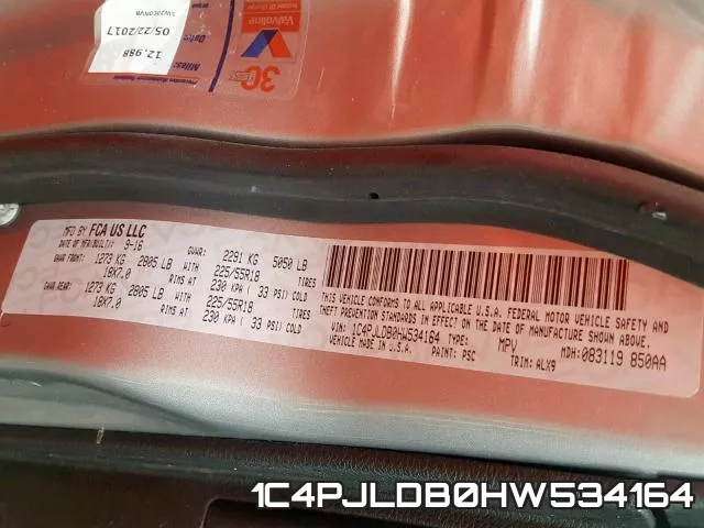 1C4PJLDB0HW534164 фото 2