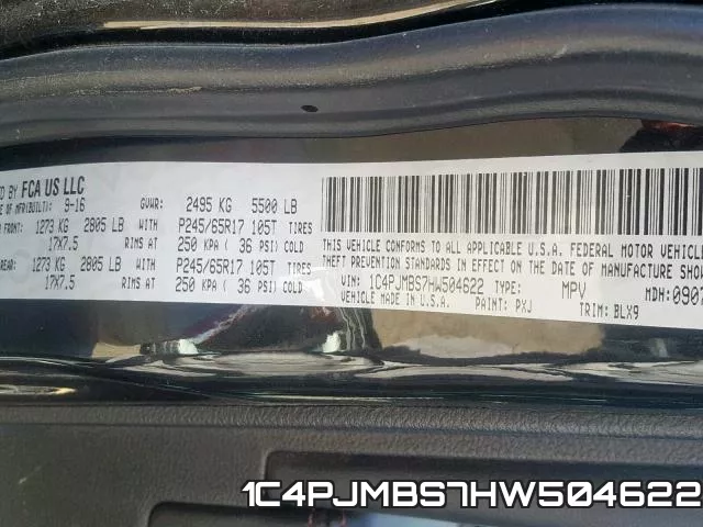 1C4PJMBS7HW504622 фото 2