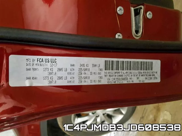 1C4PJMDB3JD608538 фото 2