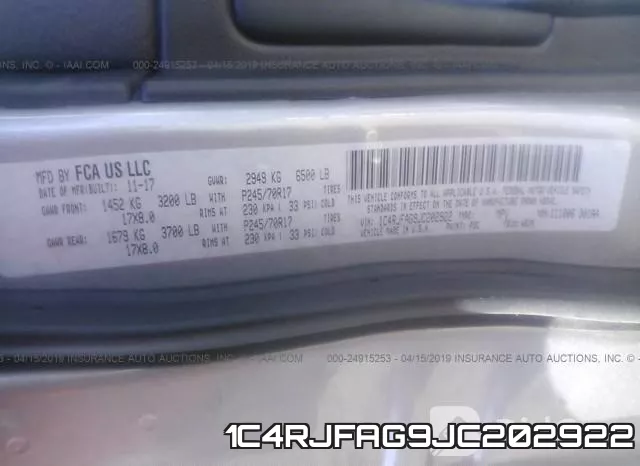 1C4RJFAG9JC202922 фото 10
