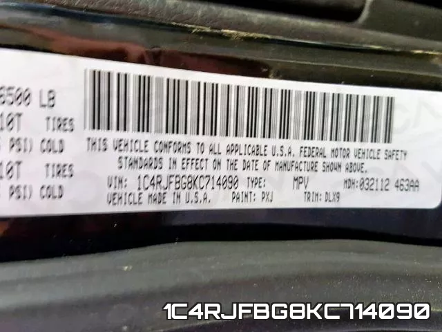 1C4RJFBG8KC714090 фото 2