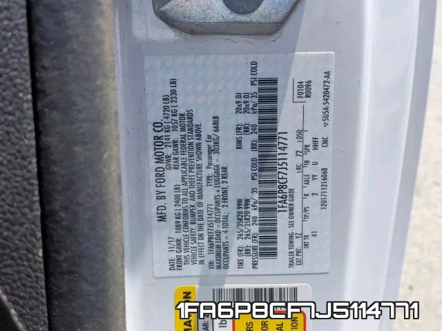 1FA6P8CF7J5114771 фото 2
